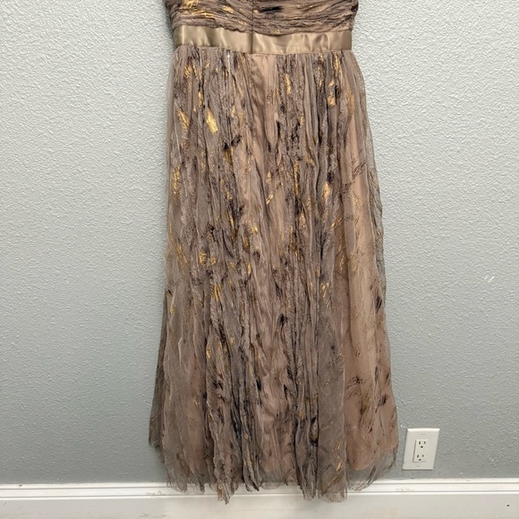 Aidan Mattox One Shoulder Dress Size 4‎ EUC Metallic - Picture 7 of 9